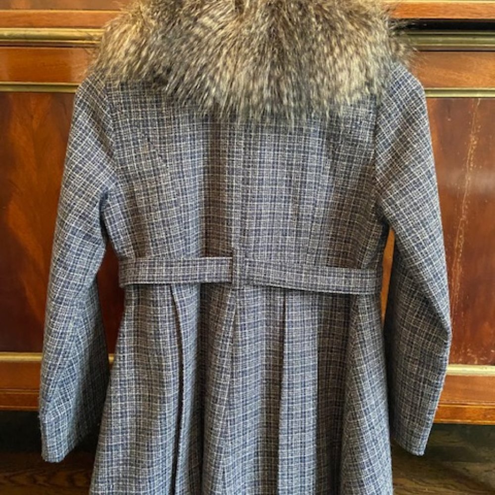 Blu Pony Vintage / Chasing Fireflies Girls' peacoat w/faux fur collar. S… - Picture 3 of 4